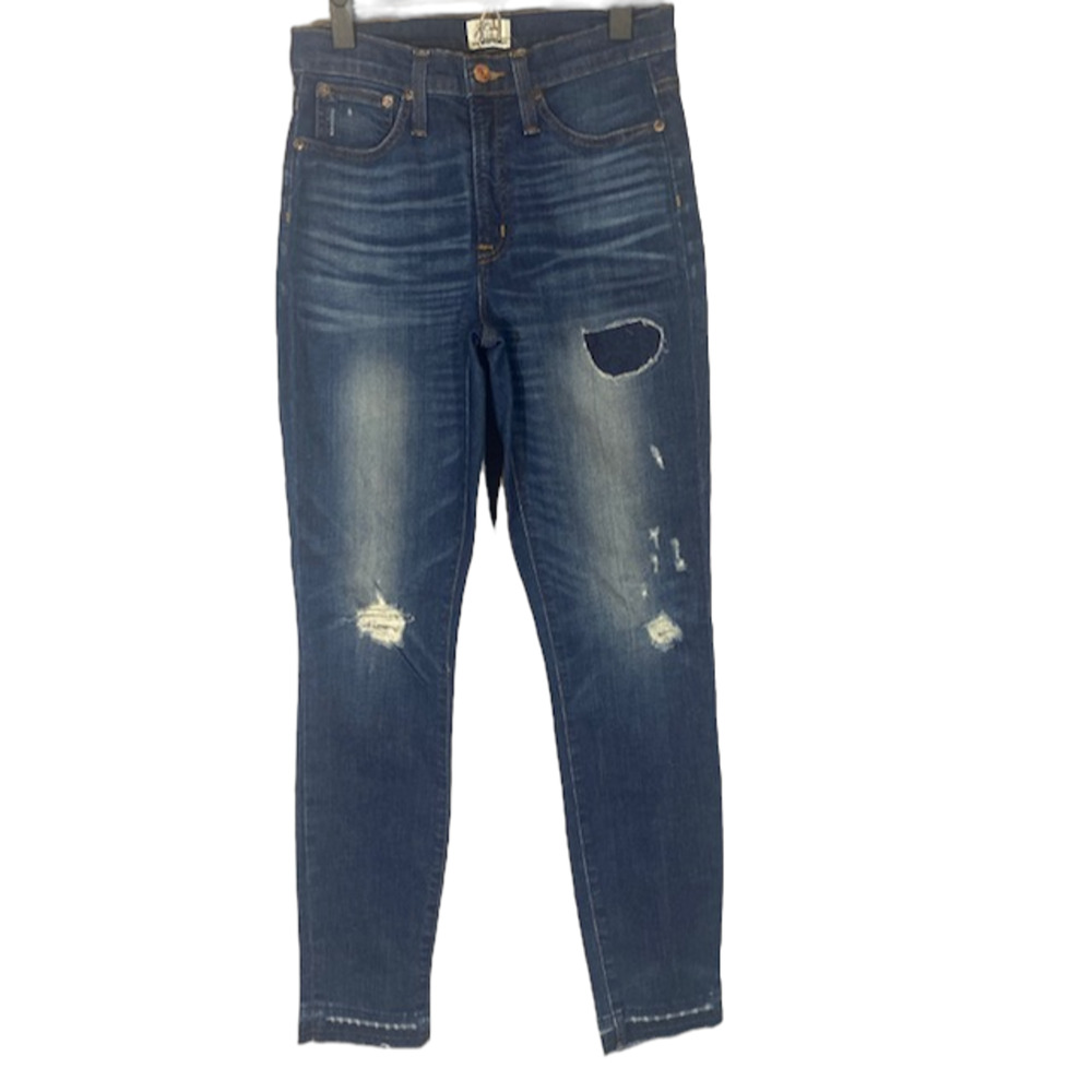 J.Crew Blue Lookout High-Rise Skinny Distressed Denim Jeans Women’s 27